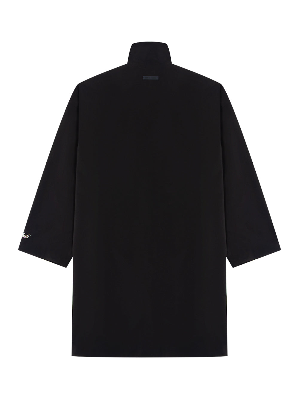 Sporty Nylon Long Zip Up Jacket (Jet Black)