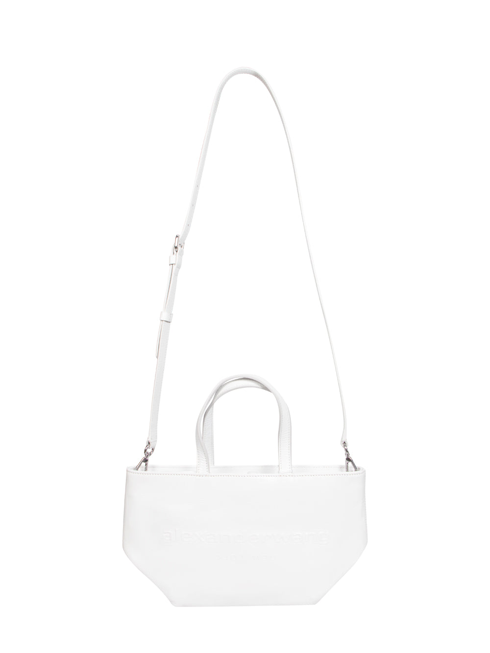 Punch Small Tote W/ Strap White