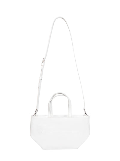 Punch Small Tote W/ Strap White