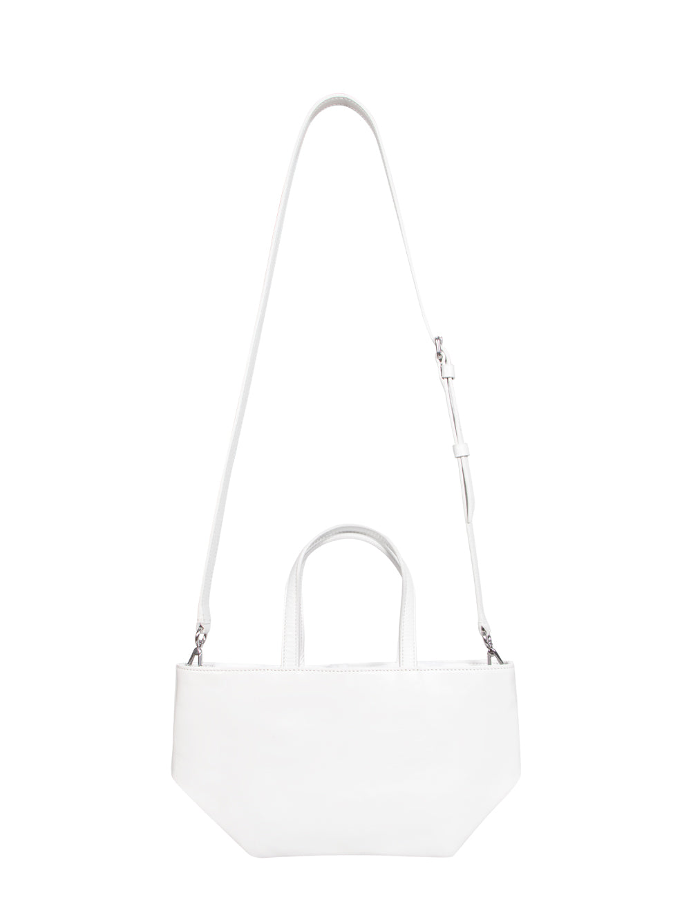 Punch Small Tote W/ Strap White