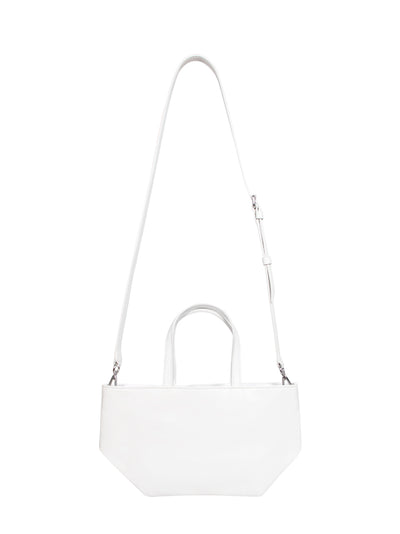 Punch Small Tote W/ Strap White