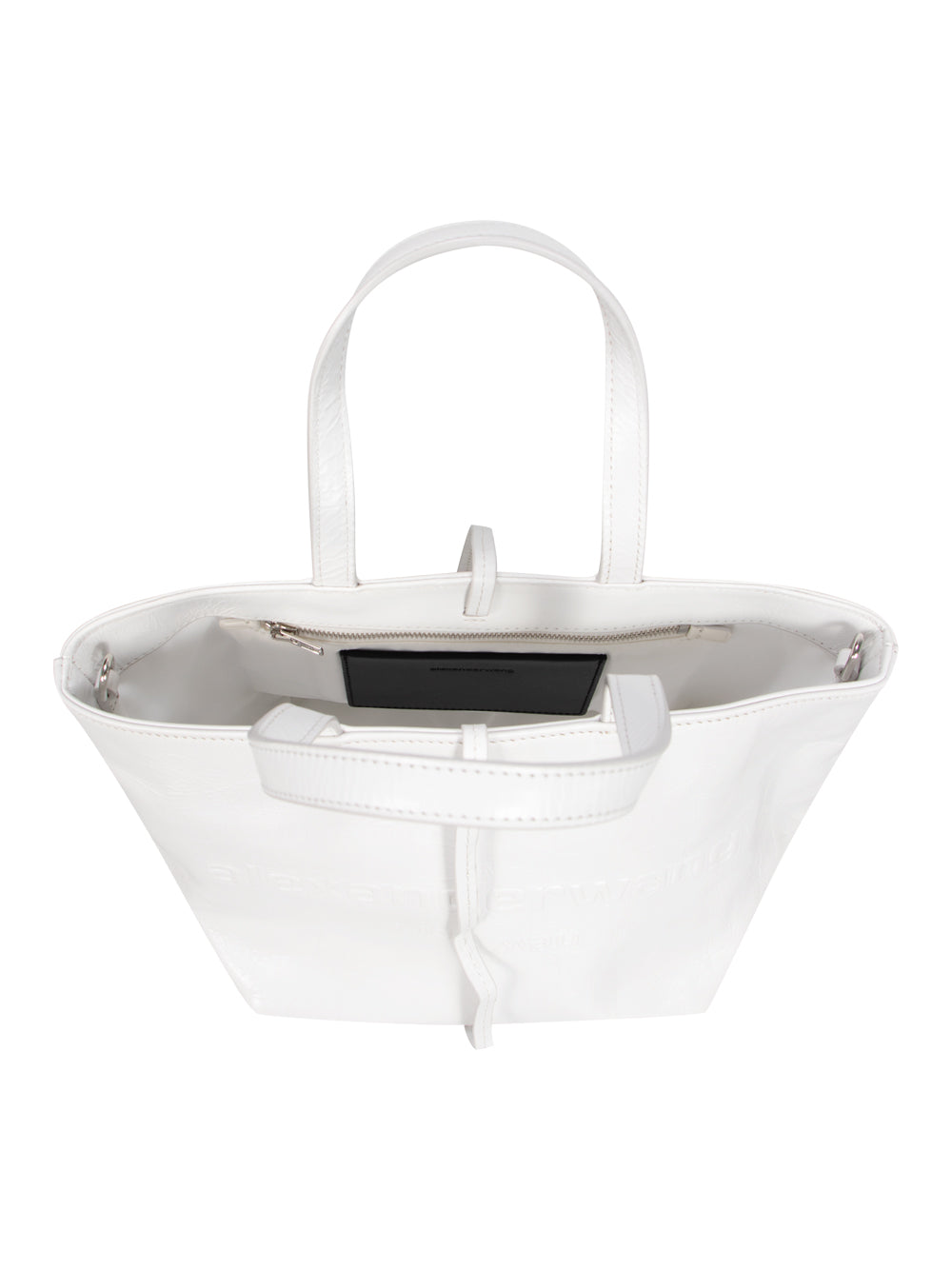 Punch Small Tote W/ Strap White