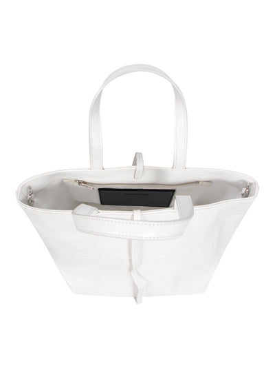 Punch Small Tote W/ Strap White