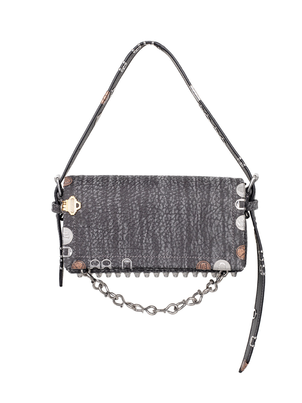Ricco Rogue Small Flap Bag Washed Black Multi