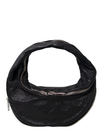 Memory Leather Mini Twyst Bag (Black)