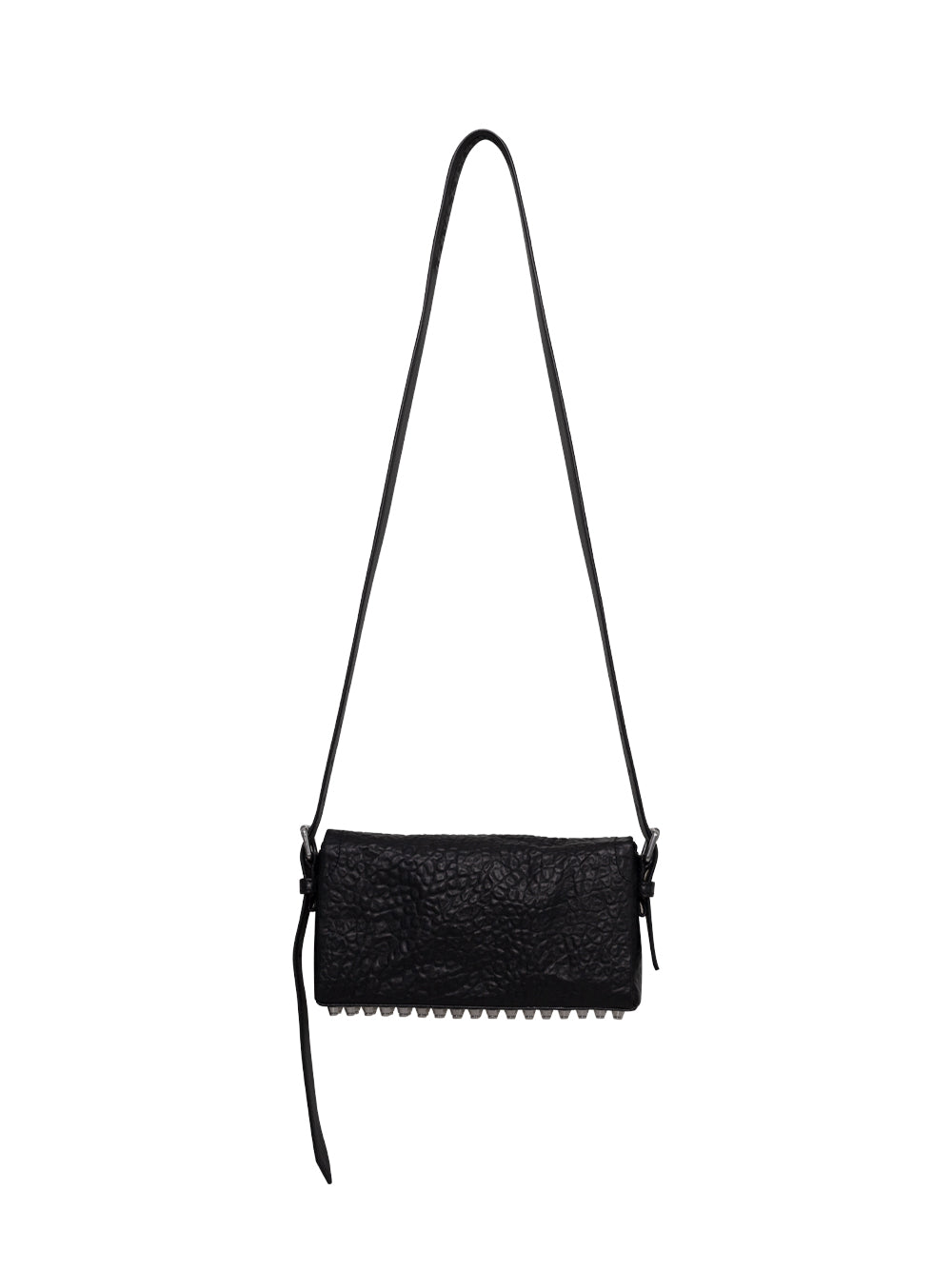 Memory Leather Ricco Slim Flap Bag (Black)