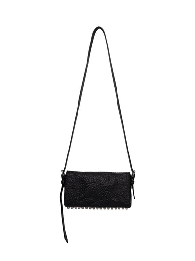 Memory Leather Ricco Slim Flap Bag (Black)