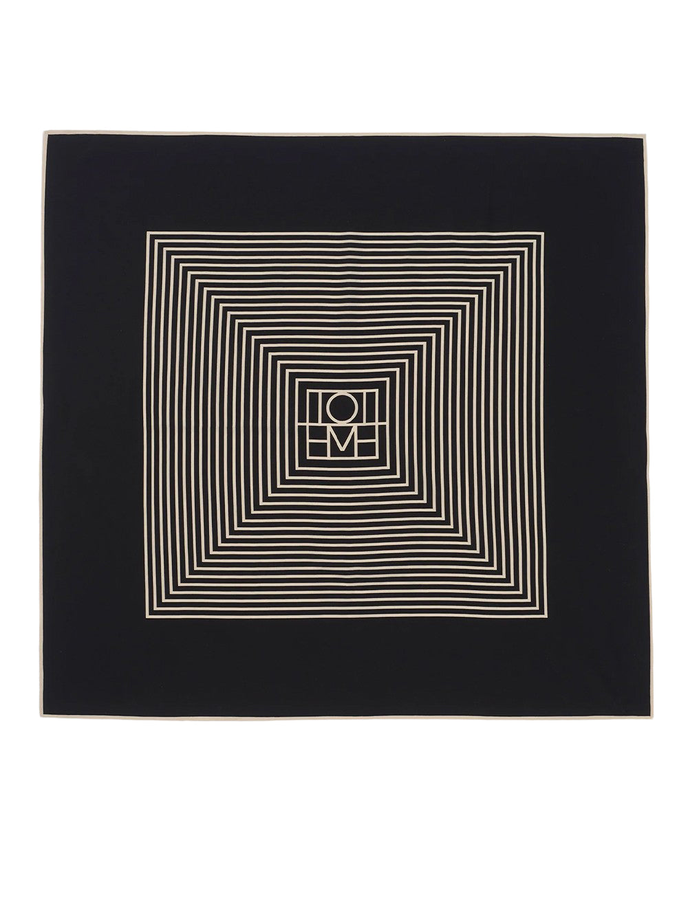 Centered Monogram Silk Scarf Black Monogram