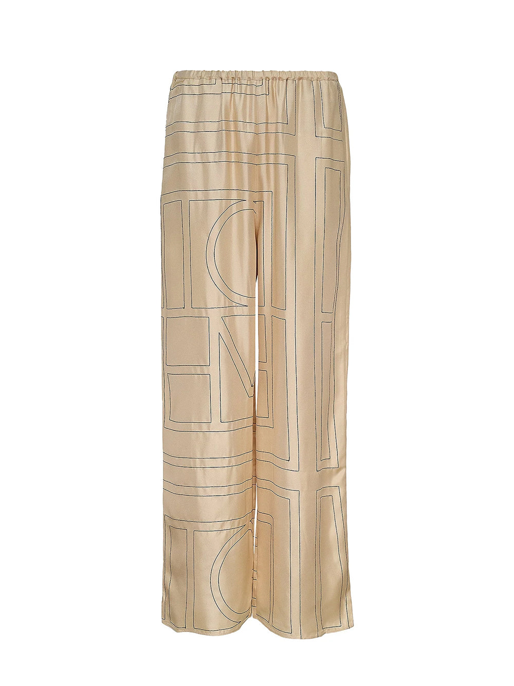 Monogram Silk Pj Bottoms Ivory