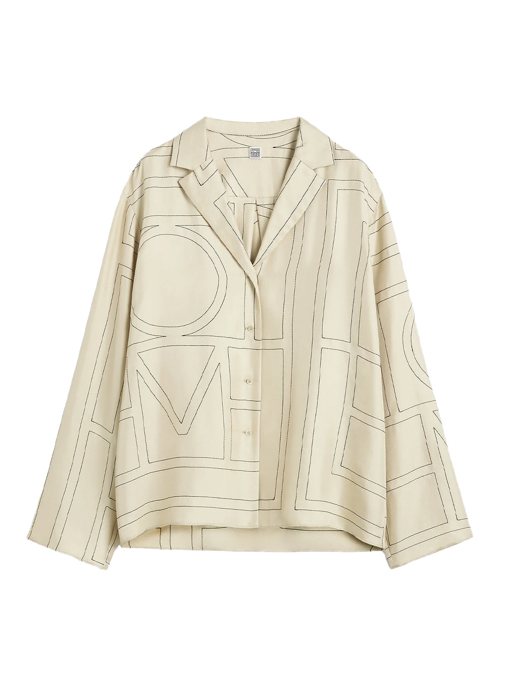 Monogram Silk Pj Top Ivory