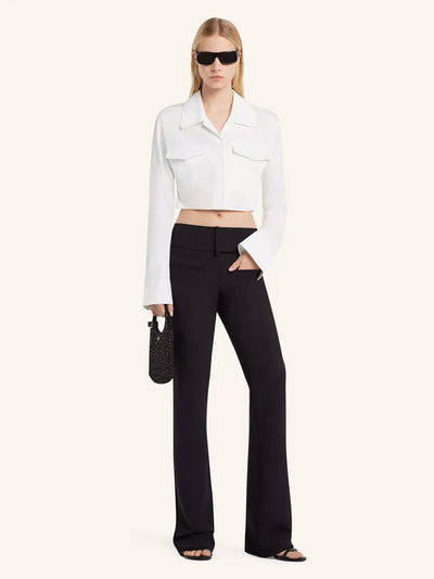 2-Pocket Poplin Crop Shirt Heritage White