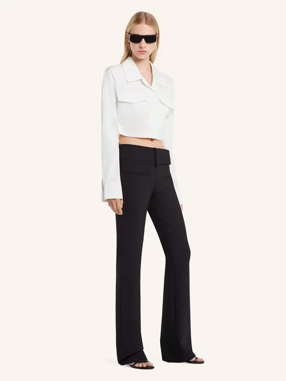 2-Pocket Poplin Crop Shirt Heritage White