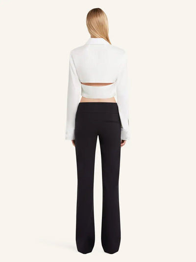 2-Pocket Poplin Crop Shirt Heritage White