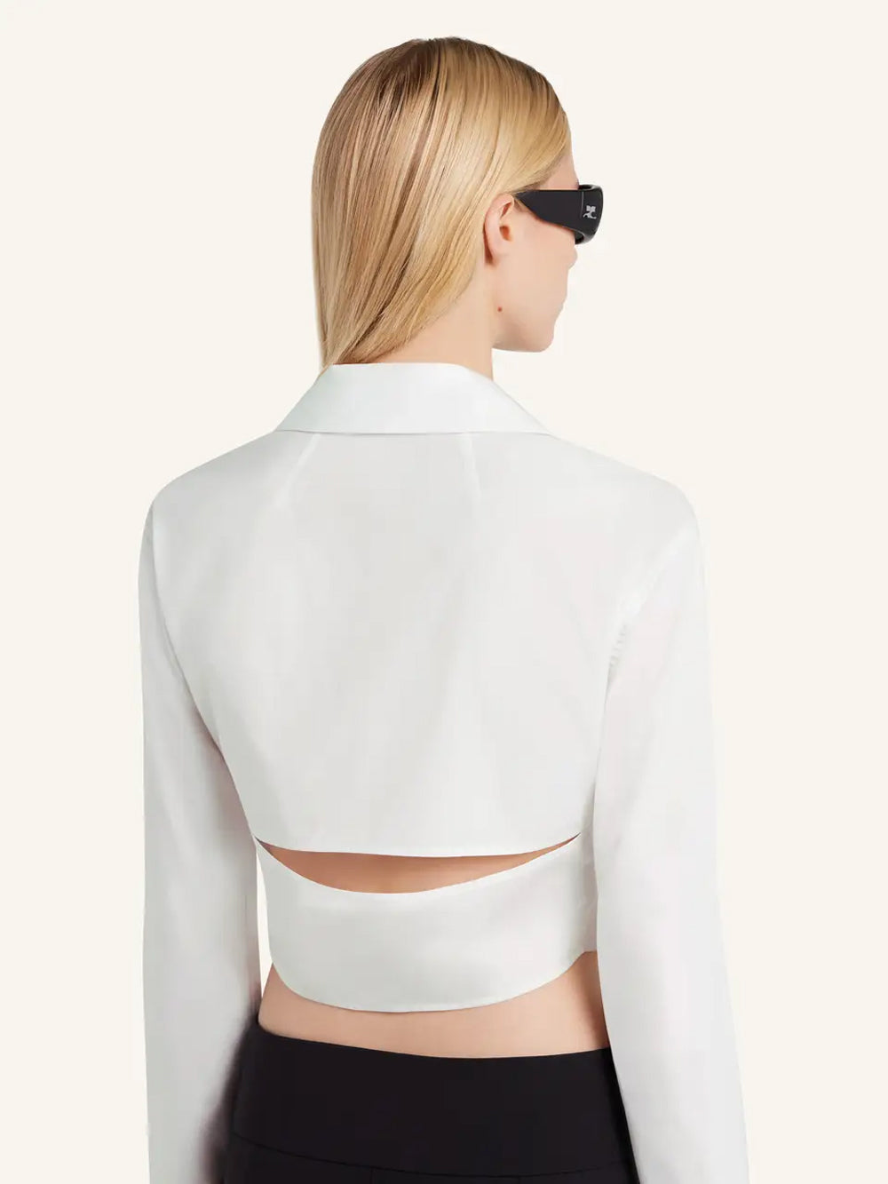 2-Pocket Poplin Crop Shirt Heritage White