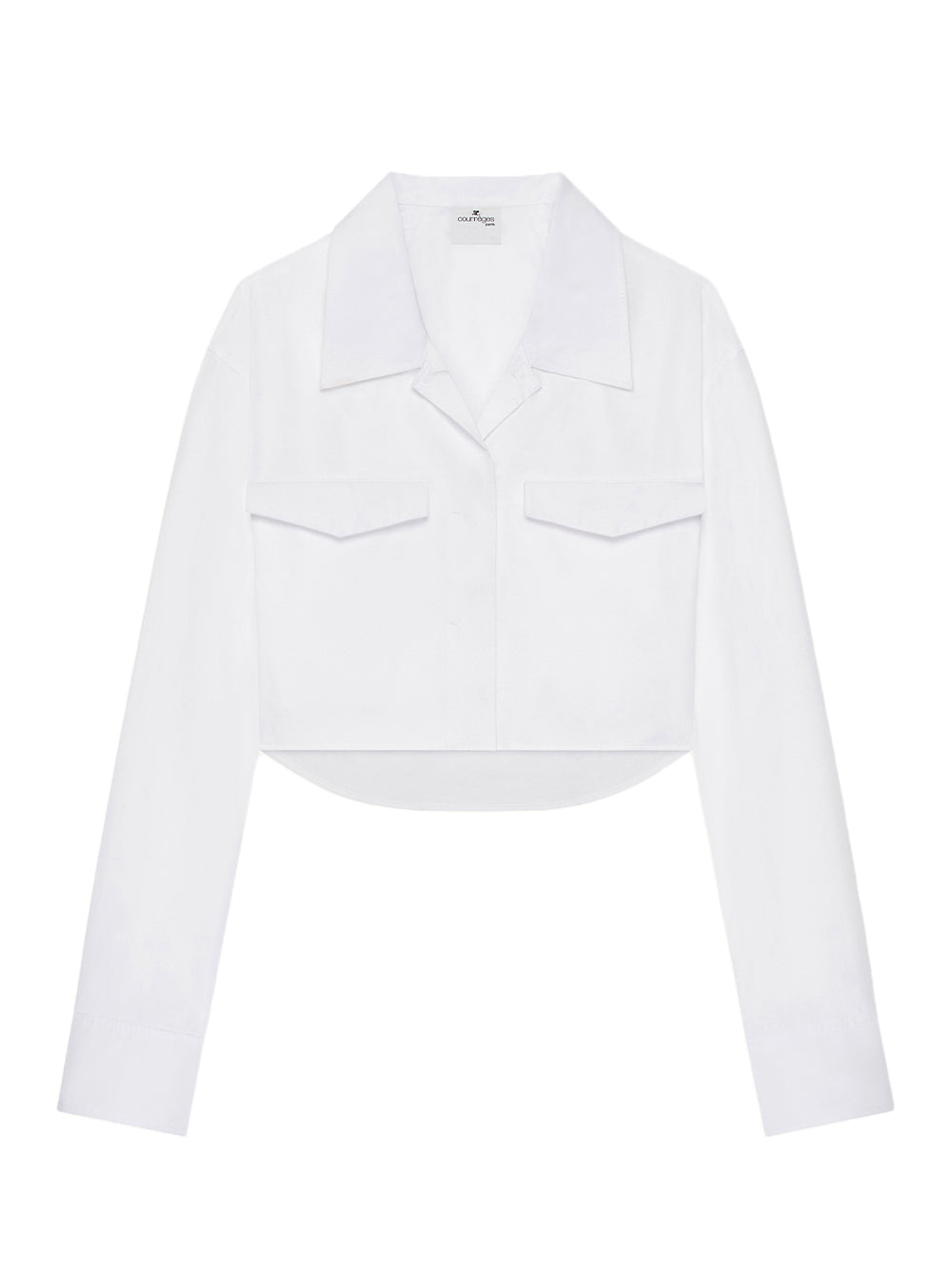 2-Pocket Poplin Crop Shirt Heritage White
