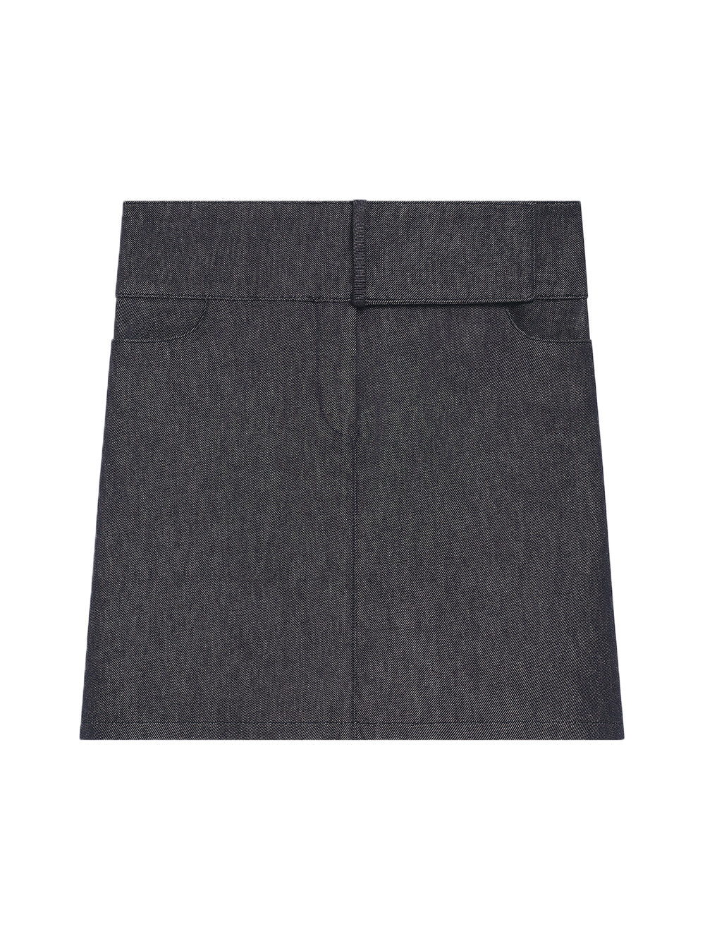 Belted Denim Mini Skirt Dark Heather