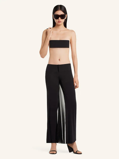 Infinity Pleats Jersey Pants Black