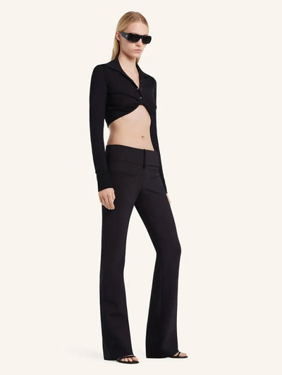 Twist Light Wool Crop Top Black