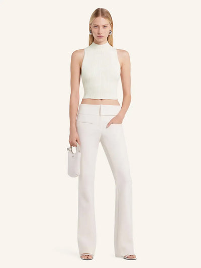 Mockneck Light Rib Top Heritage White