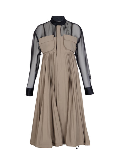 Matte Taffeta Dress Beige