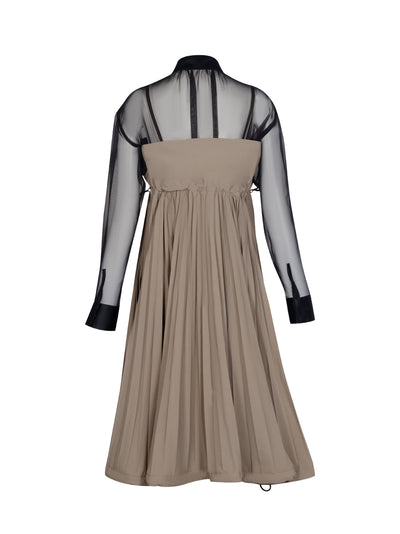 Matte Taffeta Dress Beige