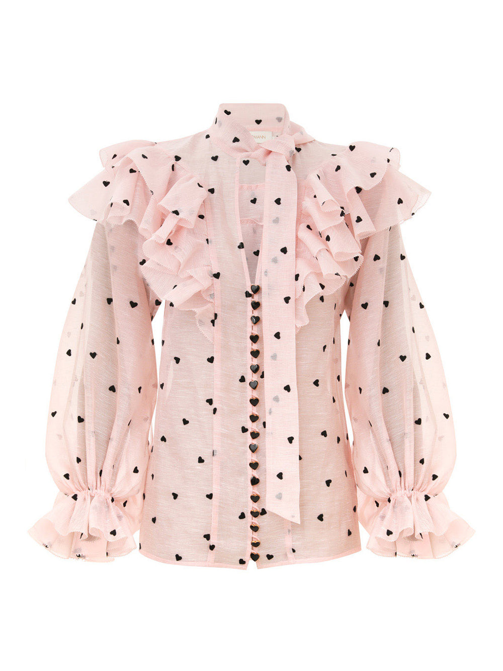 Crush Embroidered Blouse Pink Hearts