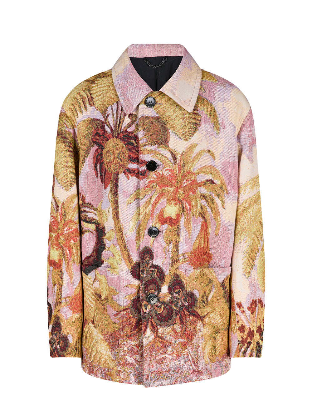 Oversized Workwear Jacket With Patch Pockets Pink