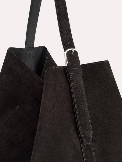Suede Belted Tote Espresso