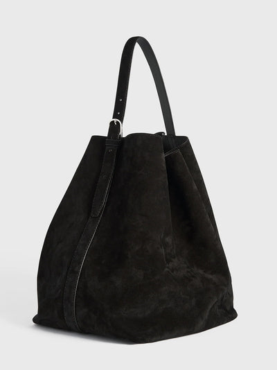 Suede Belted Tote Espresso