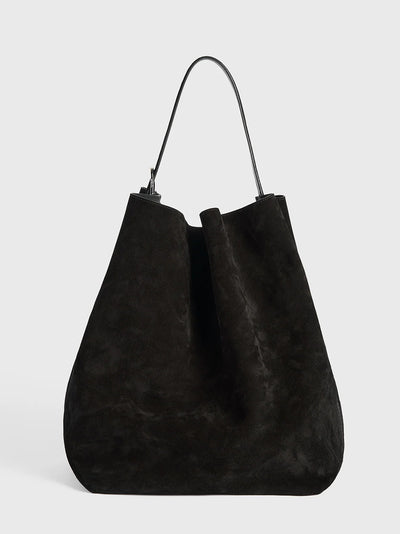 Suede Belted Tote Espresso