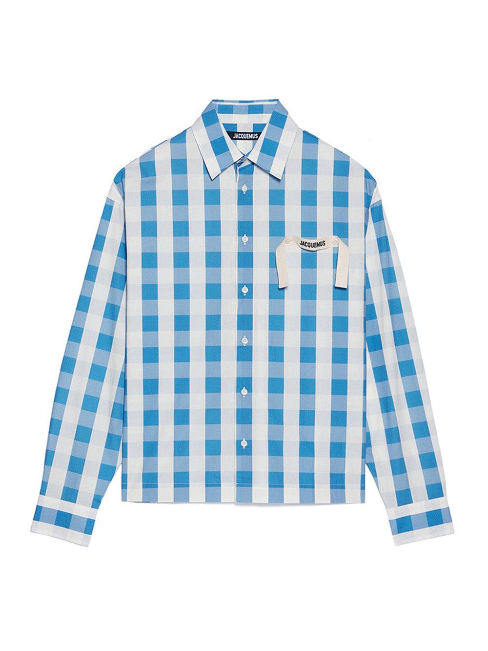 La Chemise Papier Print Check Blue White
