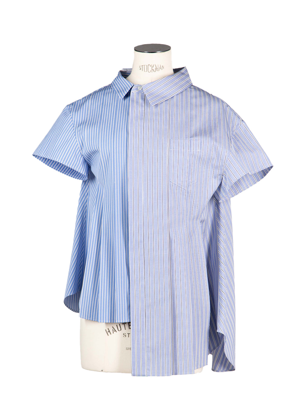 Cotton Poplin Shirt L/Blue Stripe