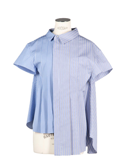 Cotton Poplin Shirt L/Blue Stripe