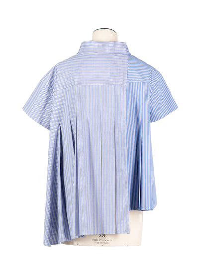 Cotton Poplin Shirt L/Blue Stripe