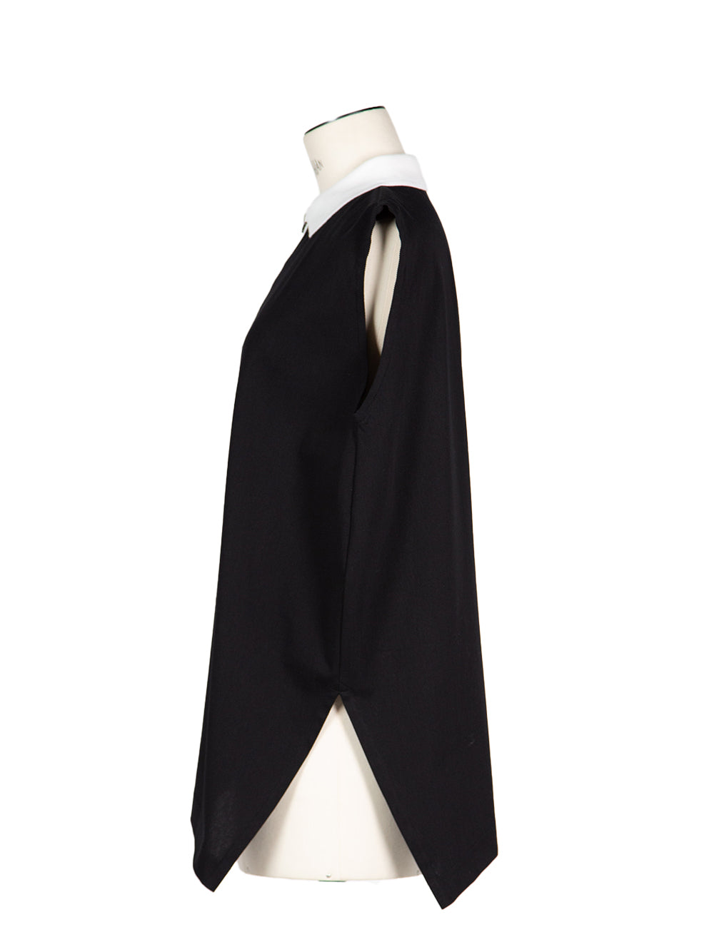 Cotton Poplin X Cotton Jersey Polo T-Shirt Black