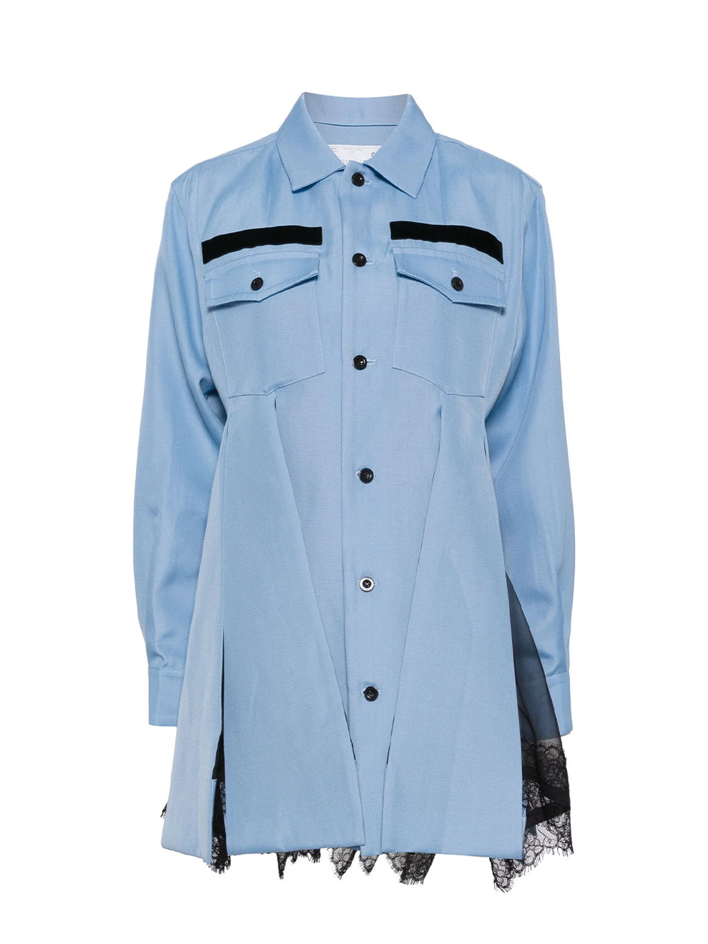 Double-Faced Silk Cotton Shirt Blue