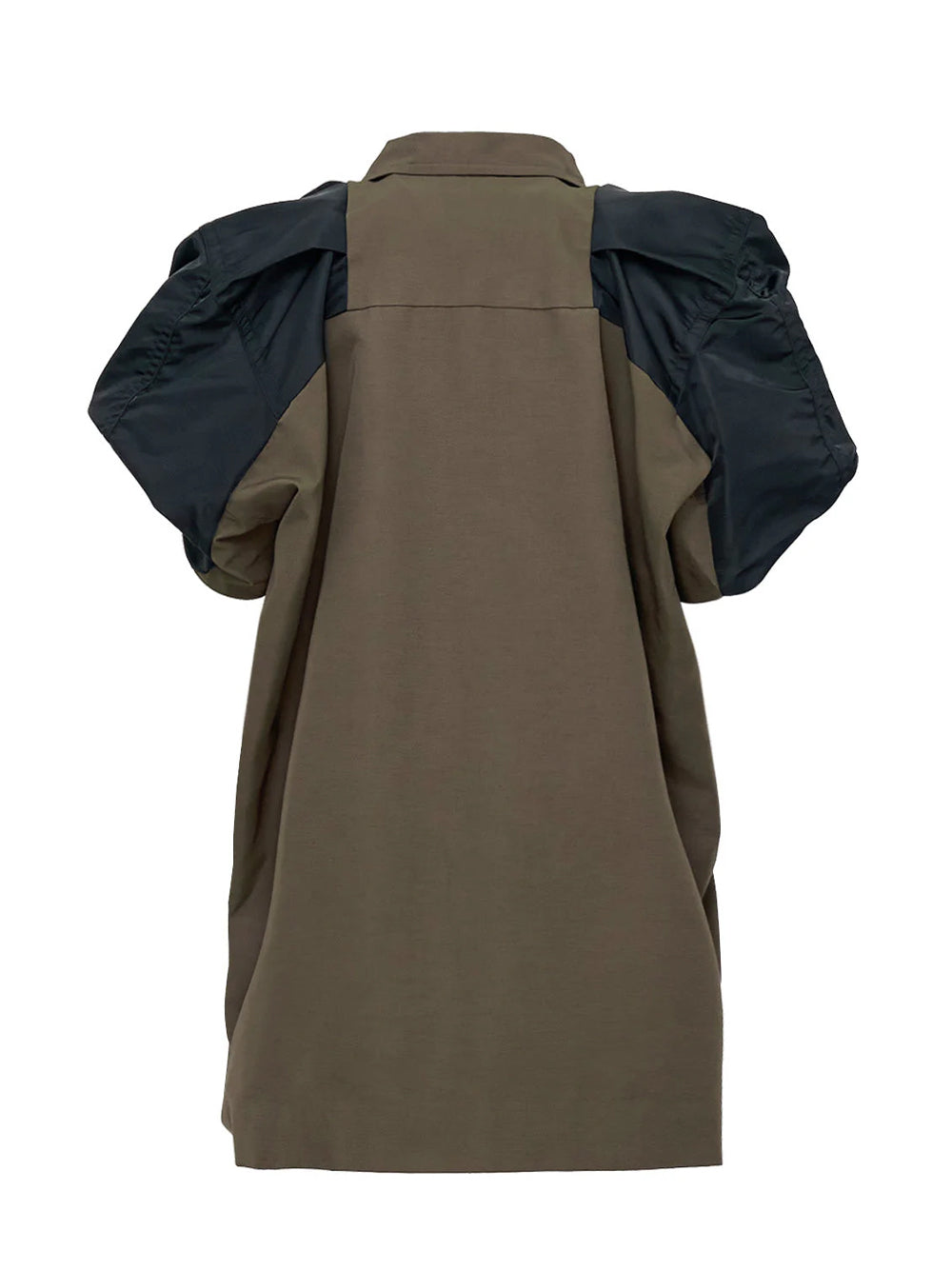 Nylon Twill Mix Grosgrain Dres Taupexblack