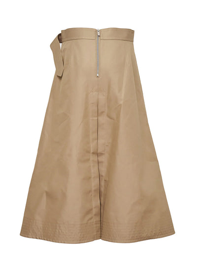 Cotton Gabardine X Nylon Twill Skirt Beige X Khaki