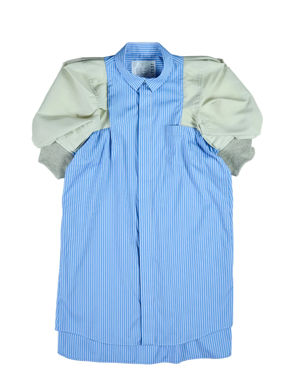 Cotton Poplinxnylon Twill Shir L/Blu Strpxl