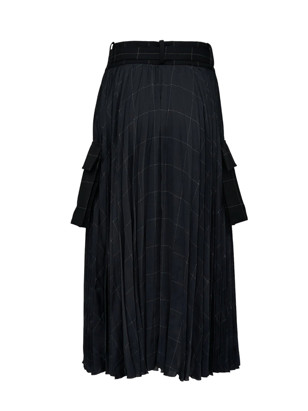 Windowpane Skirt Black