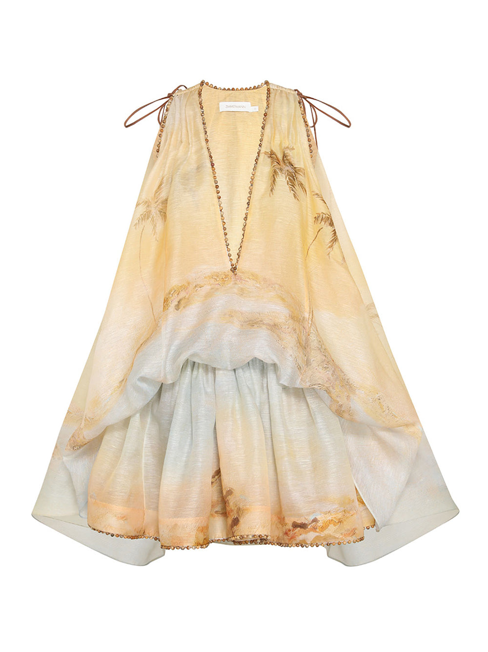 Balance Plunge Mini Dress Yellow Seascape