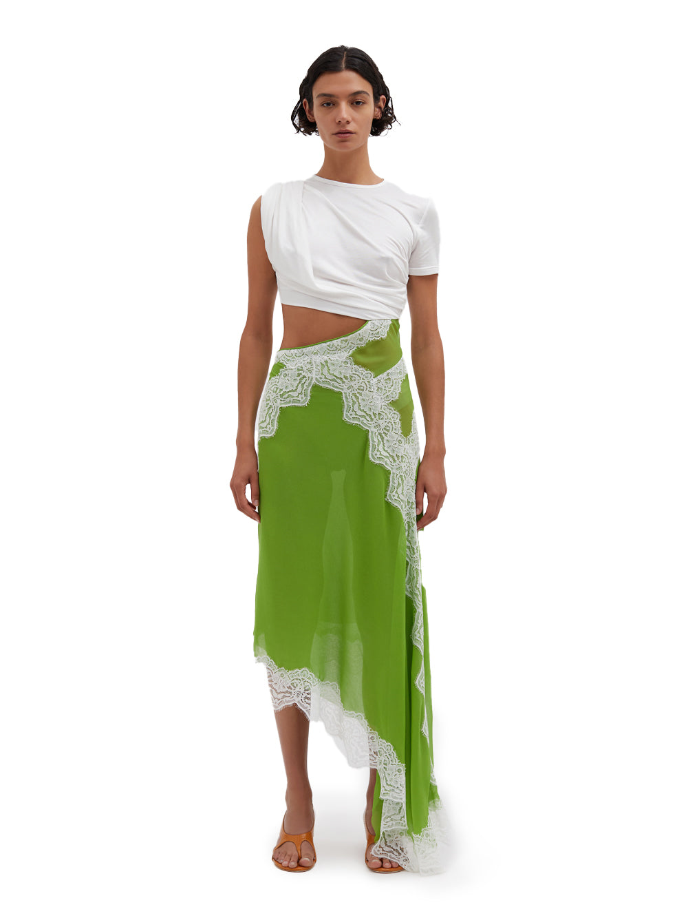 Verve Twisted Tee Dress Verde/white