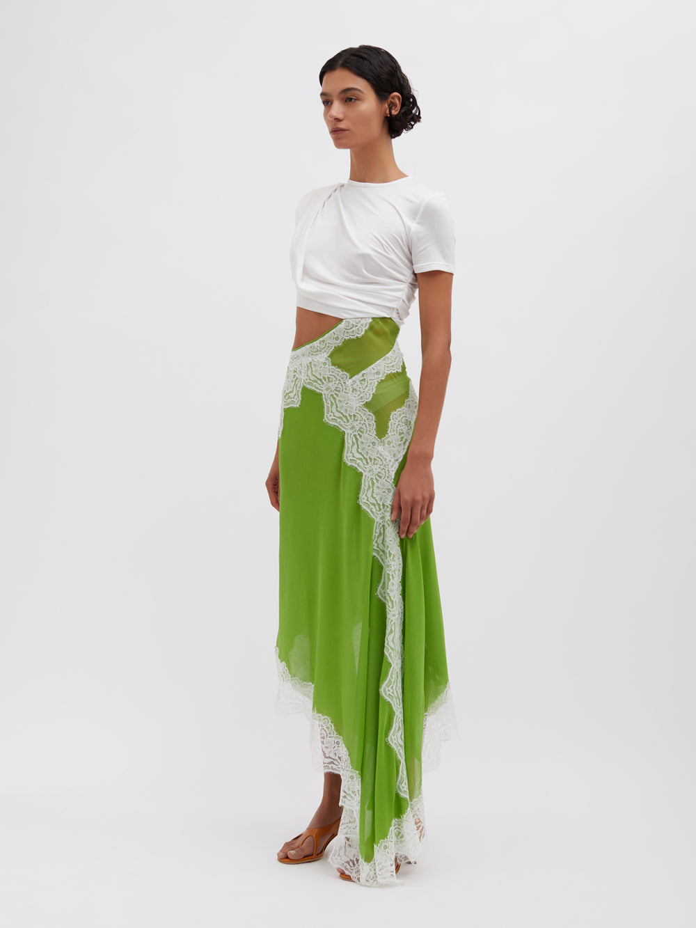 Verve Twisted Tee Dress Verde/white