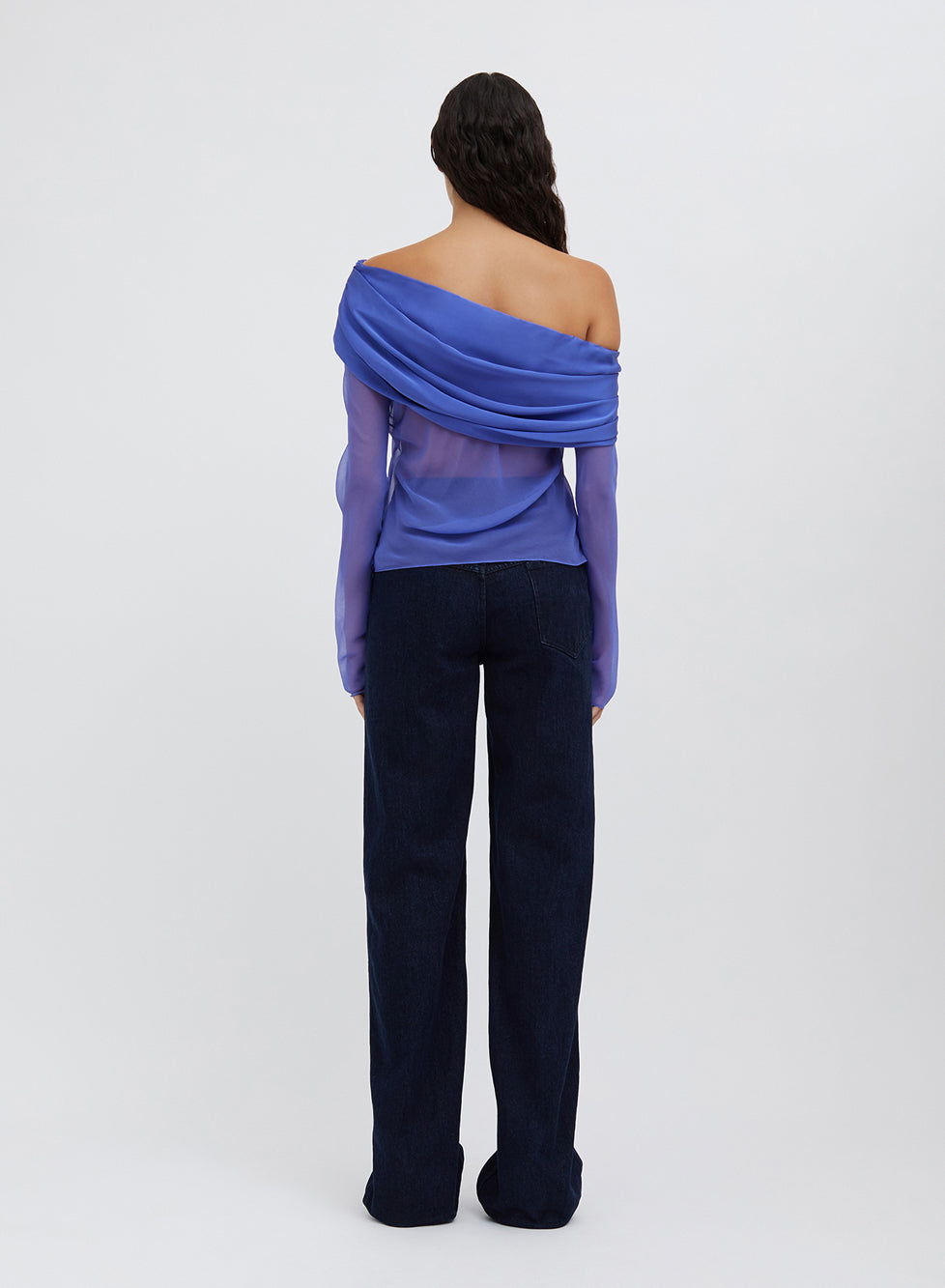 Silk Draped Shawl Top Sodalite