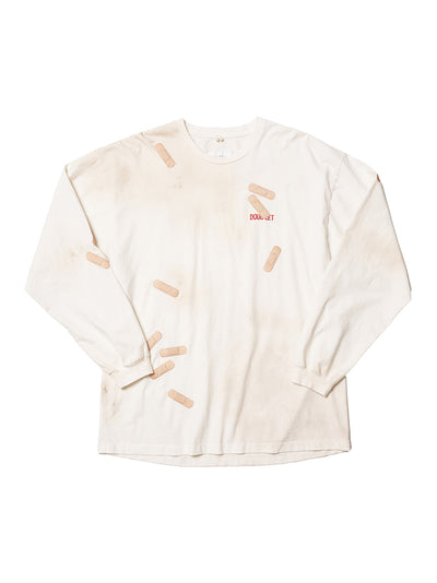 Bandage Embroidery Long Sleeve T-Shirt White