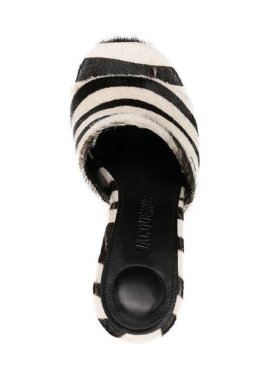 Les Doubles Mules Black And White Zebra