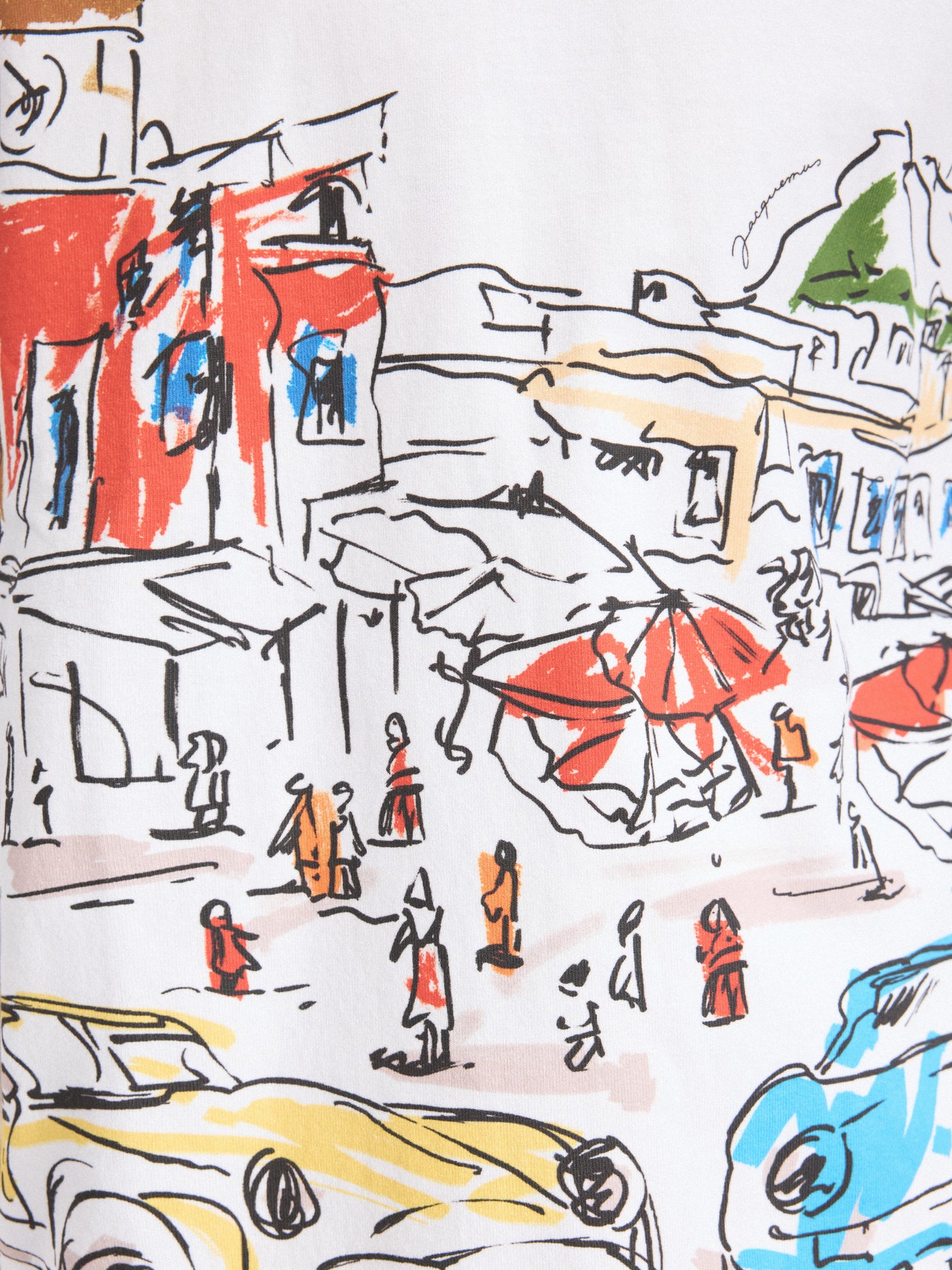 Le Tshirt Largo Ml Print Capri Cars White