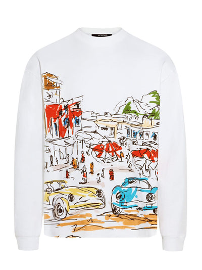 Le Tshirt Largo Ml Print Capri Cars White