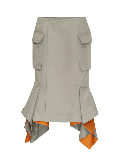 Nylon Twill Skirt L/Khaki