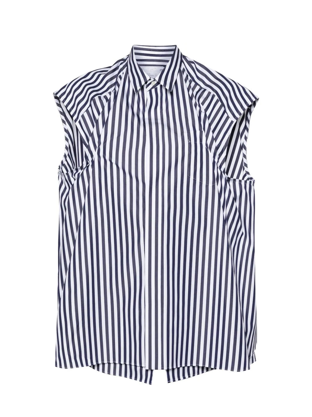 Cotton Poplin Shirt Navy Stripe